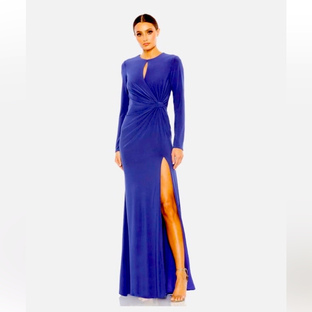 Mac Duggal Royal Blue Long Sleeve Fitted Dress 14